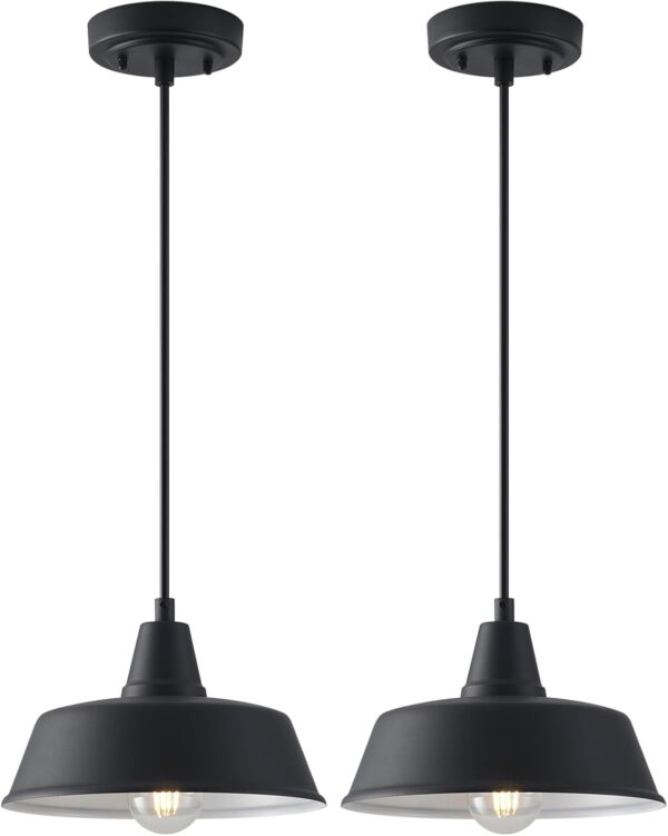 10 Inch Farmhouse Pendant Lighting Black Outdoor Barn Porch Ceiling Mount Lights