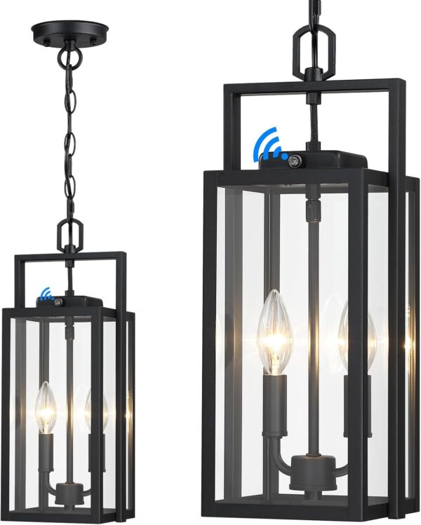 17.8'' Large Dusk to Dawn Outdoor Pendant Light 2-Light