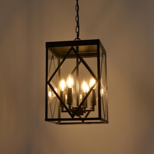 Outdoor Pendant Light 4 Lights Modern Outside Chandelier Outdoor Hanging Lantern Light