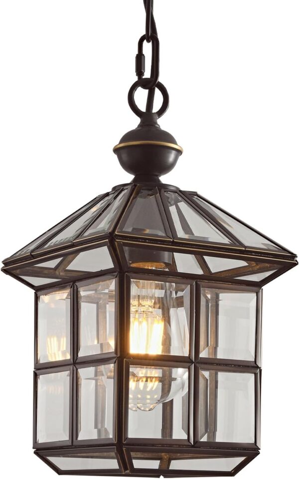 Mi Copper Brass Outdoor Pendant Light 12.6in Exterior Lantern Hanging Light Fixture