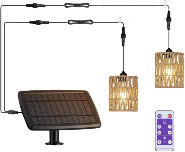Outdoor Solar Chandelier Indoor Gazebo Lights Waterproof Pendant Hanging Light