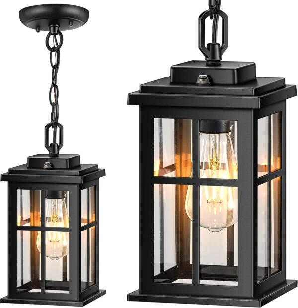 Black Dusk to Dawn Outdoor Pendant Light
