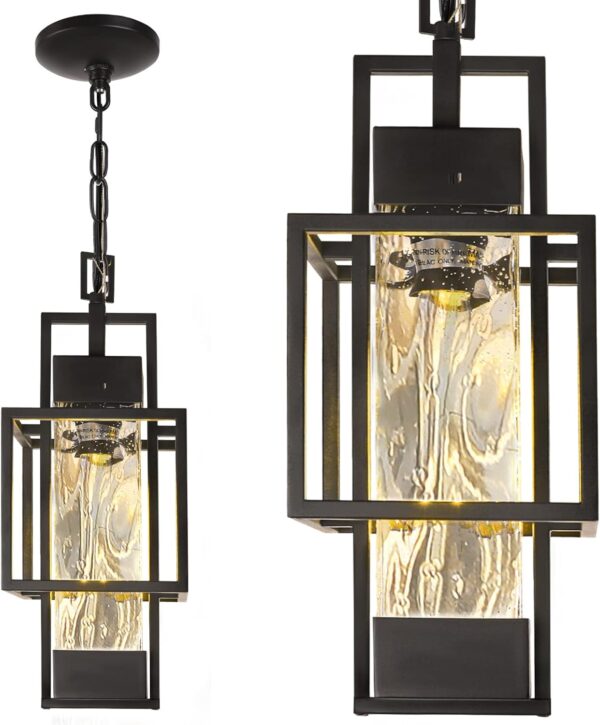 15" Outdoor Indoor Pendant Light Exterior Hanging Lantern
