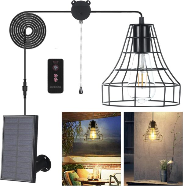 Solar Pendant Lights Outdoor Indoor with Remote