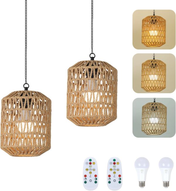 Battery Operated Chandelier Wicker Gazebo Light