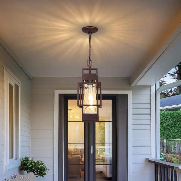15" Outdoor Indoor Pendant Light Exterior Hanging Lantern