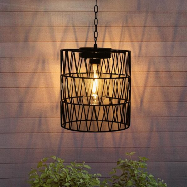 Hanging Pendant Lights Metal Solar Outdoor Chandelier